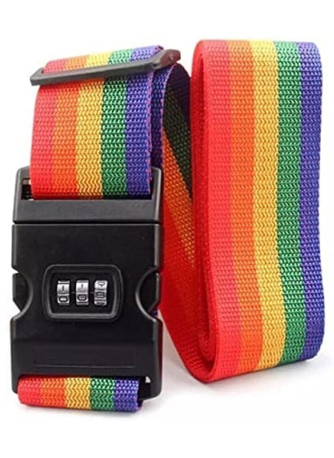 Rubik 78 Inch Heavy Duty Luggage Strap with Password Adjustable Travel Packing Belt for Bag Baggage Suitcase Safety Multcolor (1 Pack)  - Image 5