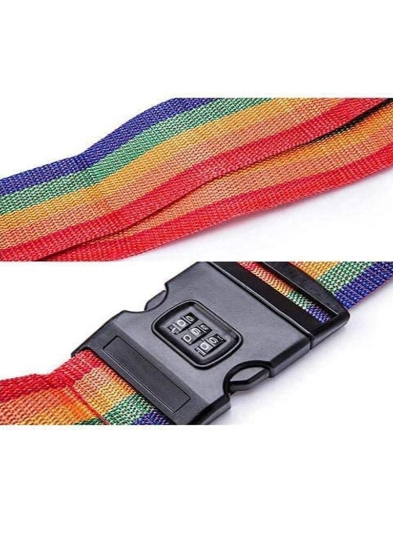 Rubik 78 Inch Heavy Duty Luggage Strap with Password Adjustable Travel Packing Belt for Bag Baggage Suitcase Safety Multcolor (1 Pack)  - Image 4