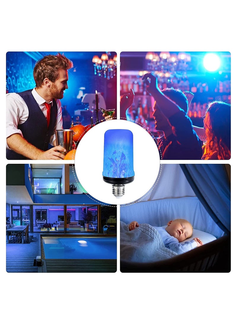 SYOSI مصباح LED لهب معاد تصميمه بأربعة أوضاع مصابيح مضاءة مع تأثير مقلوب قاعدة E27 لمصباح اللهب لتزيين المنزل والحفلات الداخلية والخارجية وإضاءة جو رومانسي (أصفر + أزرق)  - Image 4