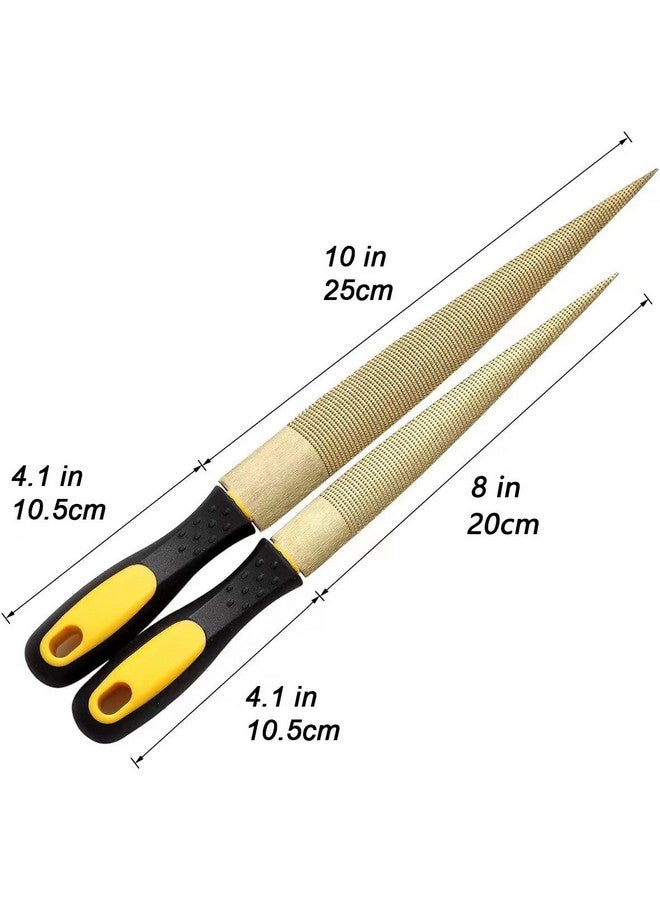 NKTM NKTM Wood File, Needle File Set Wood Files for Wood Working Wood Rasp Files Tools Golden Tapered Wood Rasp with Rubber Handle in Gift Bag for Carving 2 Pack (8,10 inch)  - Image 4
