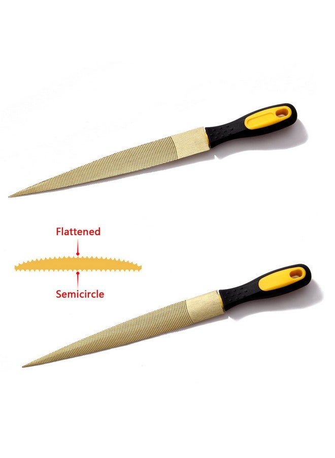 NKTM NKTM Wood File, Needle File Set Wood Files for Wood Working Wood Rasp Files Tools Golden Tapered Wood Rasp with Rubber Handle in Gift Bag for Carving 2 Pack (8,10 inch)  - Image 3