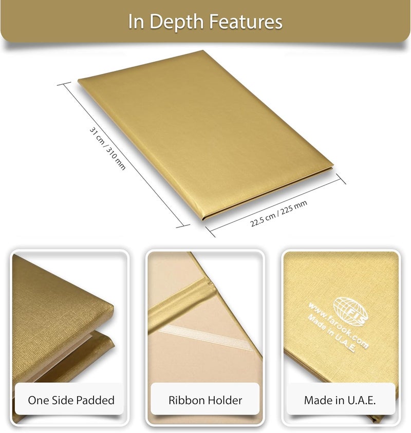 FIS A4 Certificate Folder with Golden Padded Cover and Corner Holder - Image 5