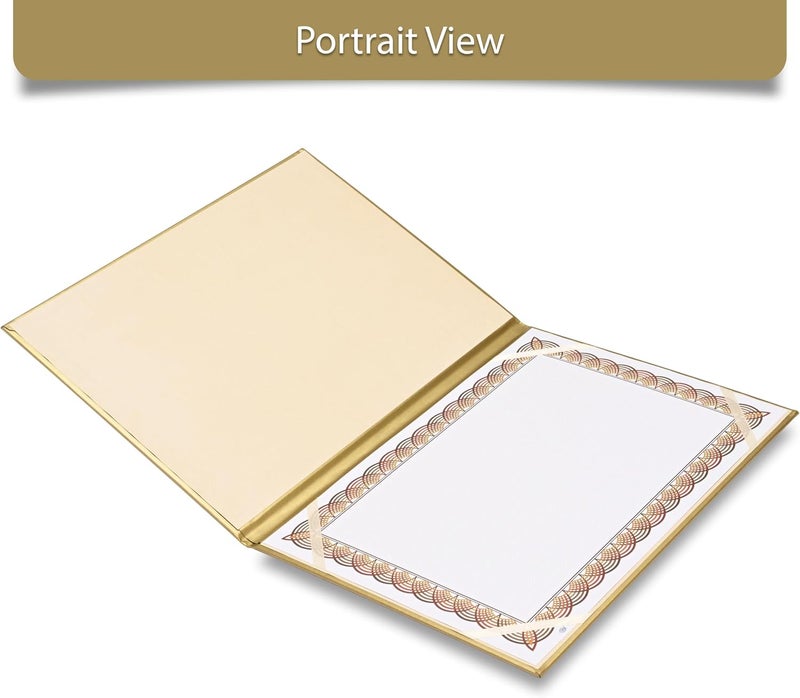 FIS A4 Certificate Folder with Golden Padded Cover and Corner Holder - Image 3