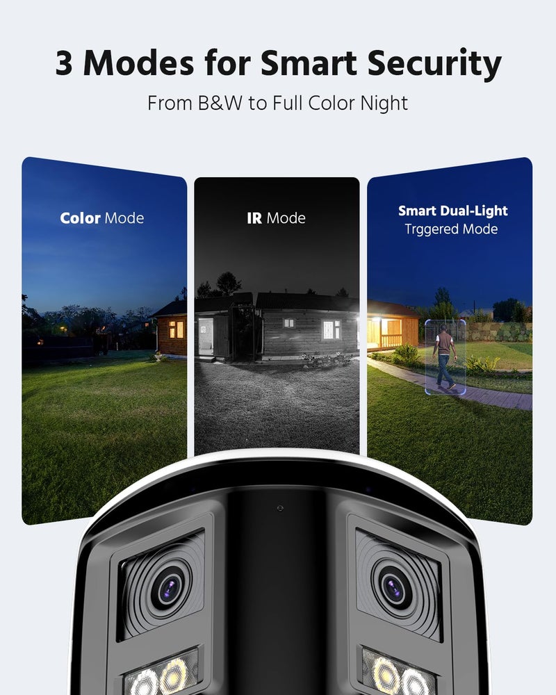 ANNKE FCD800 4K 8MP Dual Lens PoE Security Camera, 180°Panoramic View, Smart Dual Light Color Night Vision, Two-Way Audio, Light&Sound Alarm, AI Human/Vehicle Motion Detection, IP67 Weatherproof - Image 4