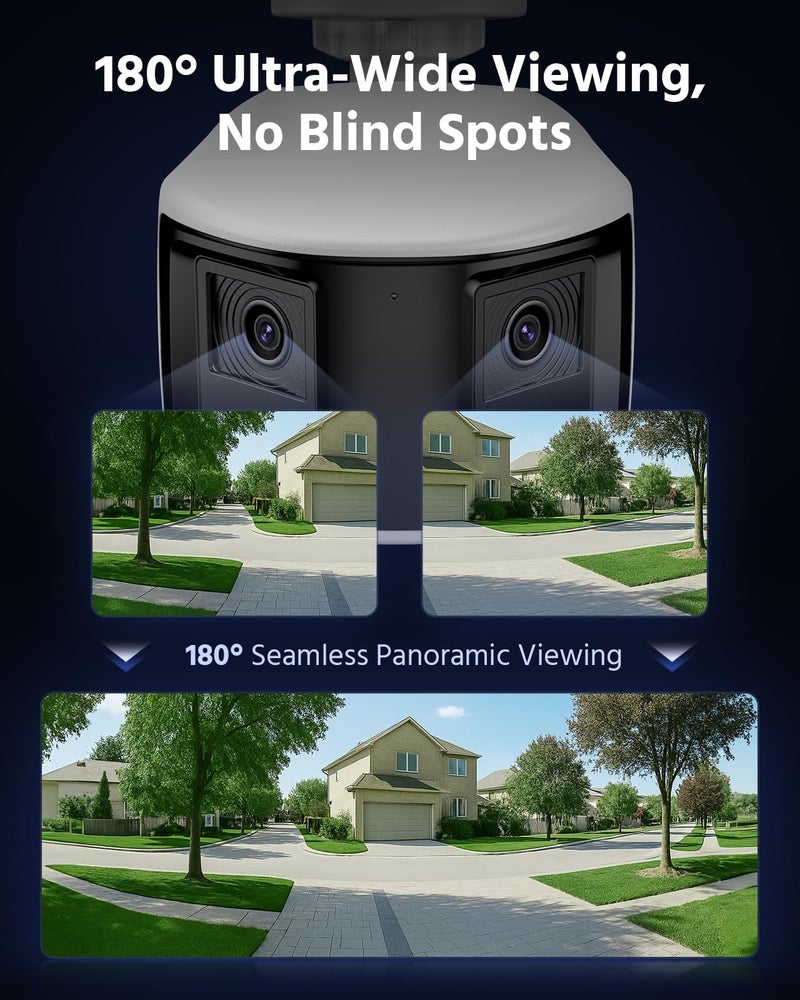 ANNKE FCD800 4K 8MP Dual Lens PoE Security Camera, 180°Panoramic View, Smart Dual Light Color Night Vision, Two-Way Audio, Light&Sound Alarm, AI Human/Vehicle Motion Detection, IP67 Weatherproof - Image 2
