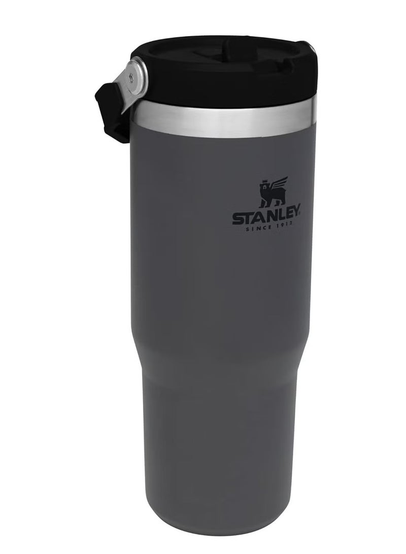 Stanley STANLEY IceFlow 30 oz Stainless Steel Tumbler with Leak-Resistant Flip Straw - Vacuum Insulated Water Bottle for Home, Office, or Car, Keeps Drinks Cold for 12 Hours, Charcoal Color - Image 3