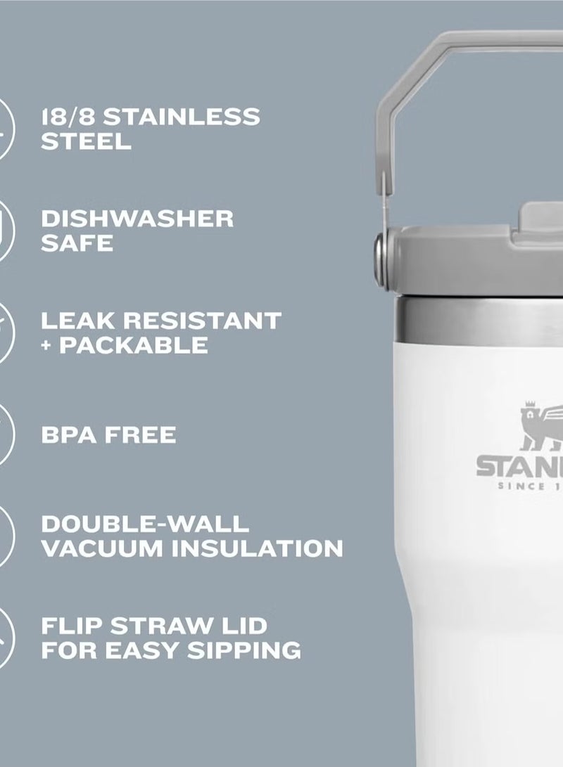 Stanley STANLEY IceFlow 30 oz Stainless Steel Tumbler with Leak-Resistant Flip Straw - Vacuum Insulated Water Bottle for Home, Office, or Car, Keeps Drinks Cold for 12 Hours, Charcoal Color - Image 4