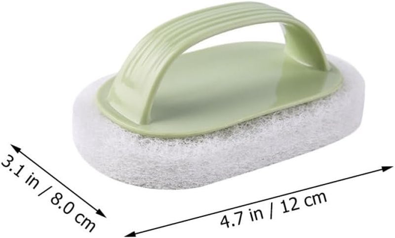 6pcs Household Kitchen and Bathroom Scrub Sponge Set with Handle, Multi-Color Pot Scrubbers for Tile, Bathtub, and Cookware Cleaning, Sturdy Household Cleaning Tools - Image 2