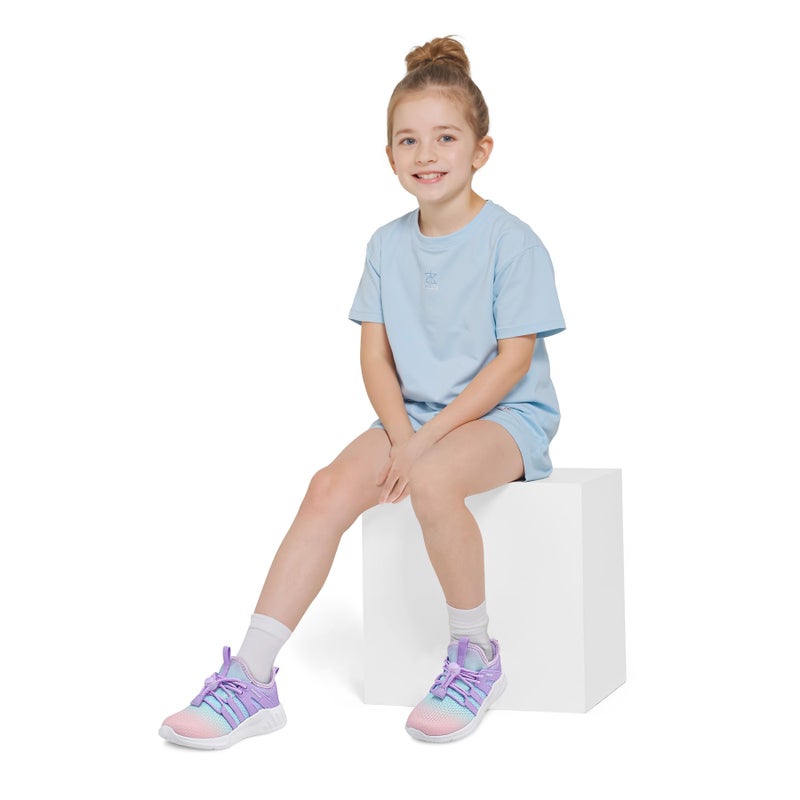 RUNSIDE Girls Tennis Shoes Lightweight Sports Kids Sneakers Lace-up for Running/Walking, Toddler/Little Kid/Big Kid Pink Purple - Image 2