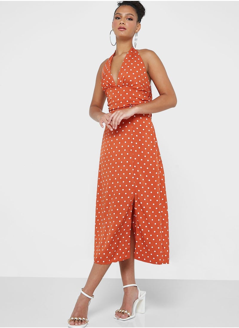 Ginger - Halter Neck Printed Dress - Image 1
