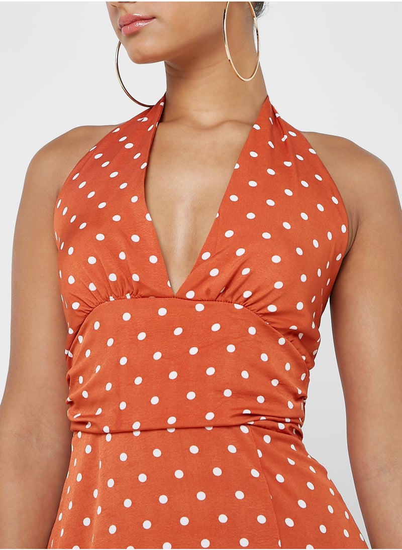 Ginger - Halter Neck Printed Dress - Image 1
