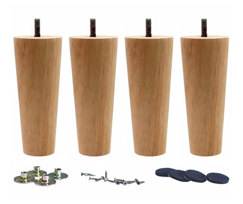 WEICHUAN Round Solid Wood Replacement Sofa Couch Chair Ottoman Loveseat Coffee Table Cabinet Furniture Wood Legs6 Straight Set of 4