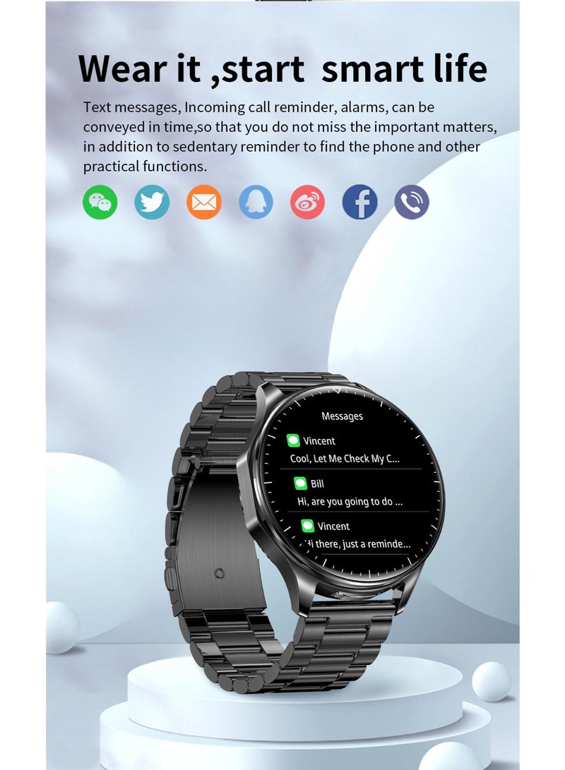 رولستيمي ساعة ذكية رياضية للرجال مقاومة للماء مع سماعة رأس لاسلكية مدمجة ، ومراقبة صحية ، ووضع رياضي متعدد ، ومناسبة لعشاق الرياضة في الهواء الطلق - Image 2