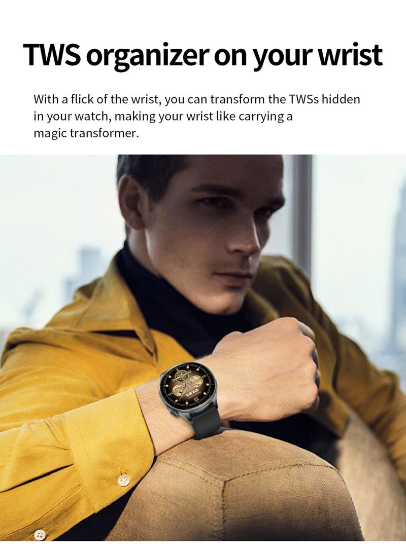 رولستيمي ساعة ذكية رياضية للرجال مقاومة للماء مع سماعة رأس لاسلكية مدمجة ، ومراقبة صحية ، ووضع رياضي متعدد ، ومناسبة لعشاق الرياضة في الهواء الطلق - Image 5