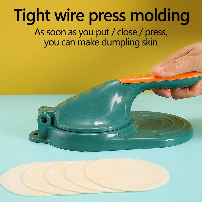 klarako Dumpling Skin Maker Dumpling Moulds, Dumpling Press Dumpling Wrapper Presser Manual Tortilla Press Maker Dumpling Wrapper Mold for Dumpling Dumpling Skin Making Tools for Kitchen (Orange) - Image 3