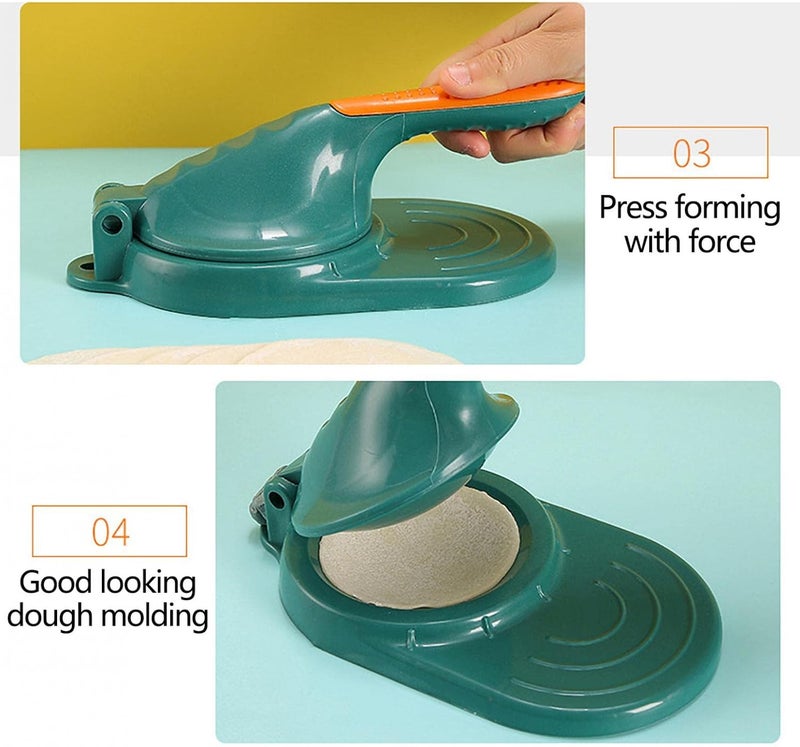 klarako Dumpling Skin Maker Dumpling Moulds, Dumpling Press Dumpling Wrapper Presser Manual Tortilla Press Maker Dumpling Wrapper Mold for Dumpling Dumpling Skin Making Tools for Kitchen (Orange) - Image 5