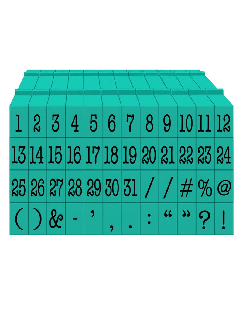 Contact Crafts PEGZ V2 Alphabet Stamps Clickable Connectable American Typewriter Font 48 Numbers Symbols 2 Blanks 50 pc Medium Size - Image 2