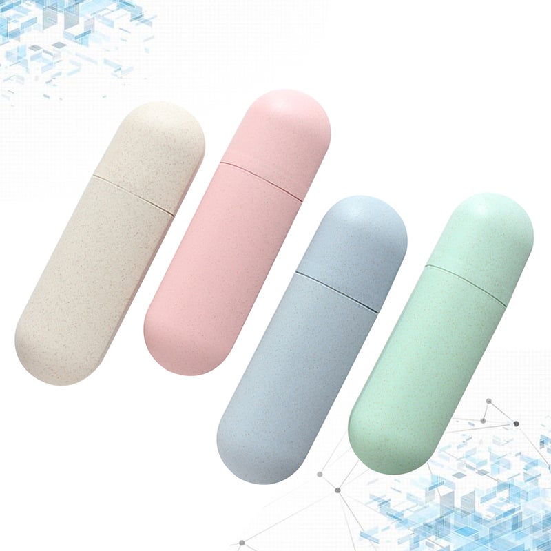 4pcs Portable Toothbrush Cases Toothbrush Containers Toothbrush Storage Boxes Toothbrush Cases for Outdoor Travel - Image 1