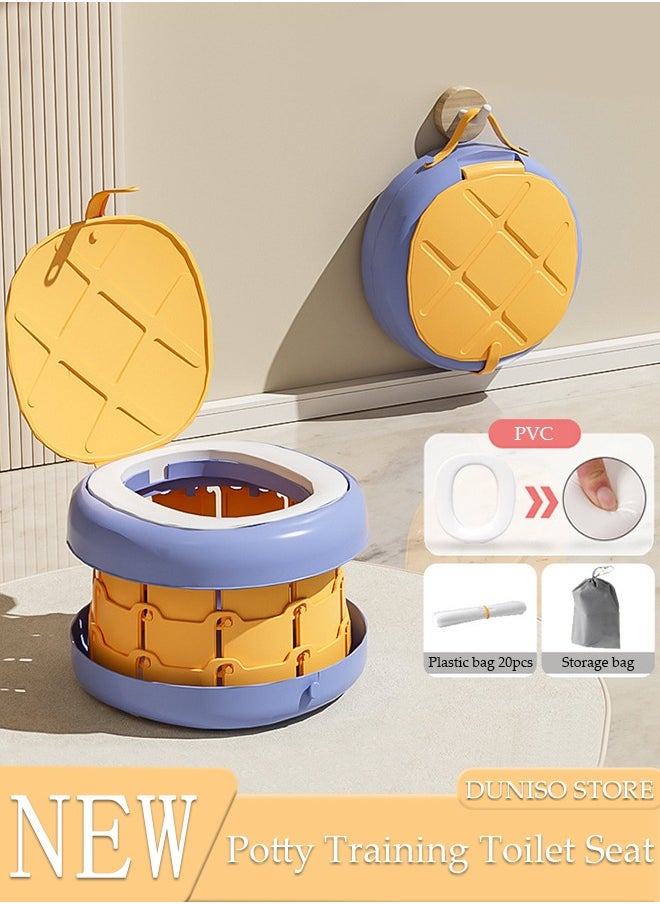 DUNISO Folding Potty Training Toilet for Kids, Folding Car potty with Storage Bags, Travel Potty Chair for Kids, Portable Toilet for Camping Outdoor and Indoor  - Image 1