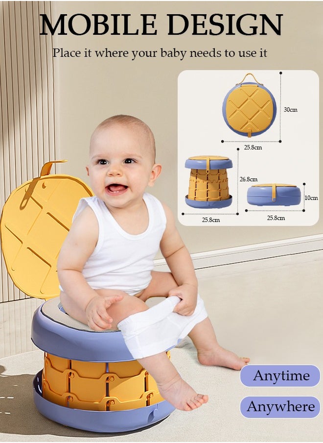 DUNISO Folding Potty Training Toilet for Kids, Folding Car potty with Storage Bags, Travel Potty Chair for Kids, Portable Toilet for Camping Outdoor and Indoor  - Image 2