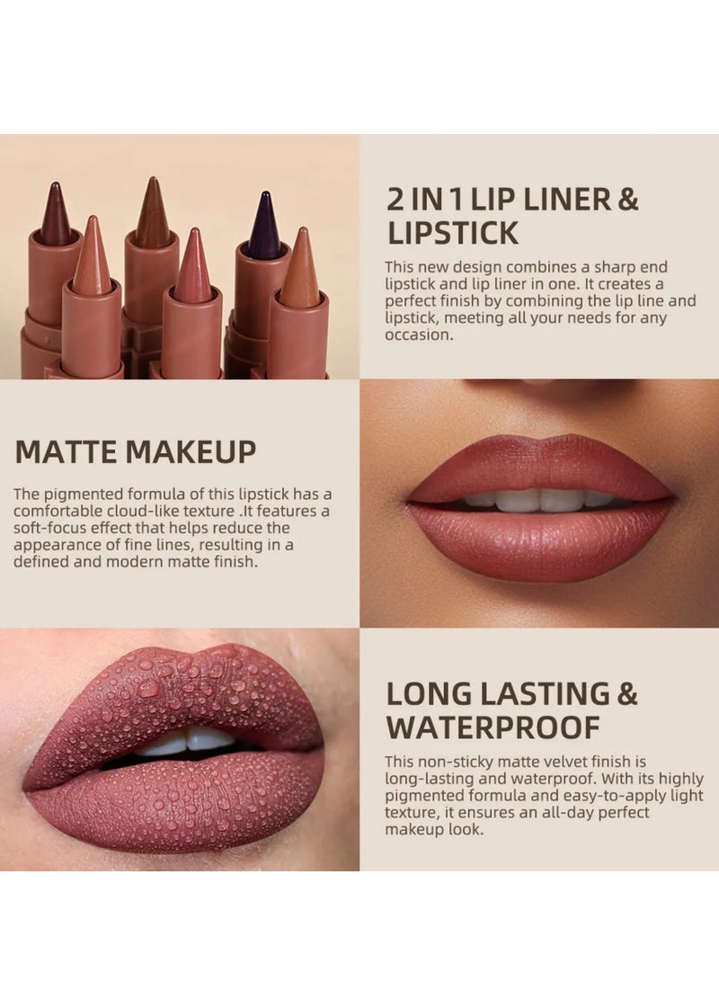 lakerain Liner Lipstick Pencil Matte Waterproof Long Lasting Lipstick Lips Contour Makeup Lip Liner Lipsticks, One Stroke Define Lip Liner Non Drying Easy Color Lip Liner Lipstick Toffee 3g 04 - Image 3