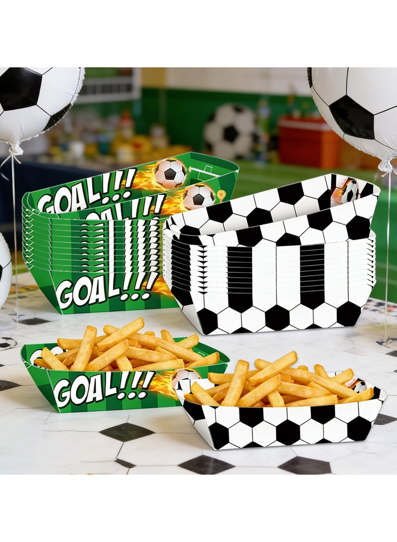 Jolley Soccer Party Disposable Snack Boxes 48 Pcs, Soccer-Themed Snack Trays Perfect for Kids' Sports-Themed Birthday Decorations Paper Candy and Cookie Boxes,Disposable Soccer Party Supplies - Image 2