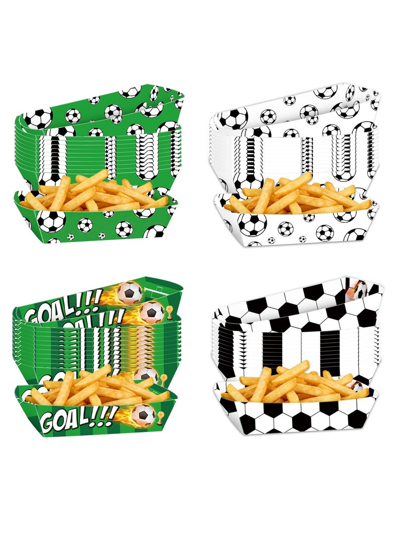 Jolley Soccer Party Disposable Snack Boxes 48 Pcs, Soccer-Themed Snack Trays Perfect for Kids' Sports-Themed Birthday Decorations Paper Candy and Cookie Boxes,Disposable Soccer Party Supplies - Image 1