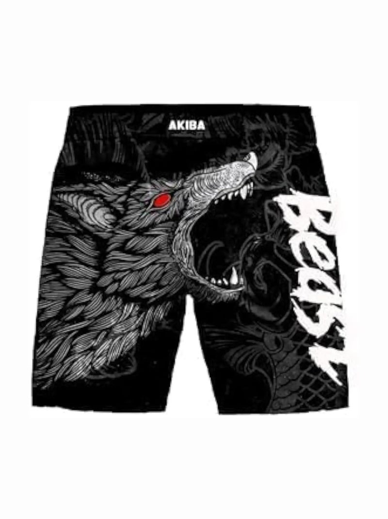 AKIBA Training Shorts for Men & Women (Black, S) – High-Performance Sublimation Printed MMA, Muay Thai, Boxing, and Grappling Shorts | 4-Way Lycra, Regular Rise, Machine Washable - Image 4