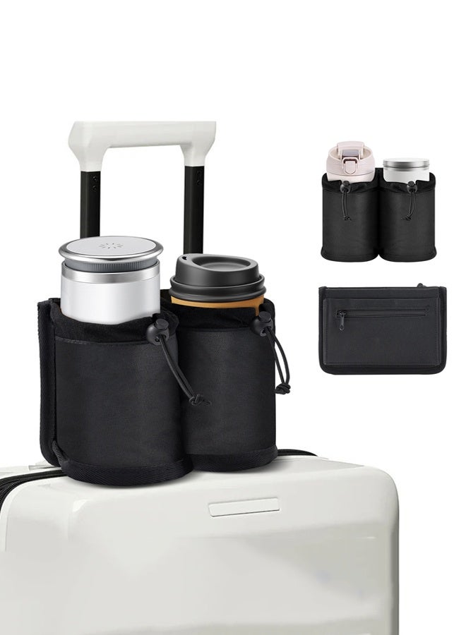 Luggage Cup Holder, Travel Gear, Drink Carrier Hold Two Coffee Mugs, Fits Roll On Suitcase Handles, Travel Accessories, Luggage Cup Holder for Suitcases, Travel Must Haves, Traveling Essentials  - Image 3