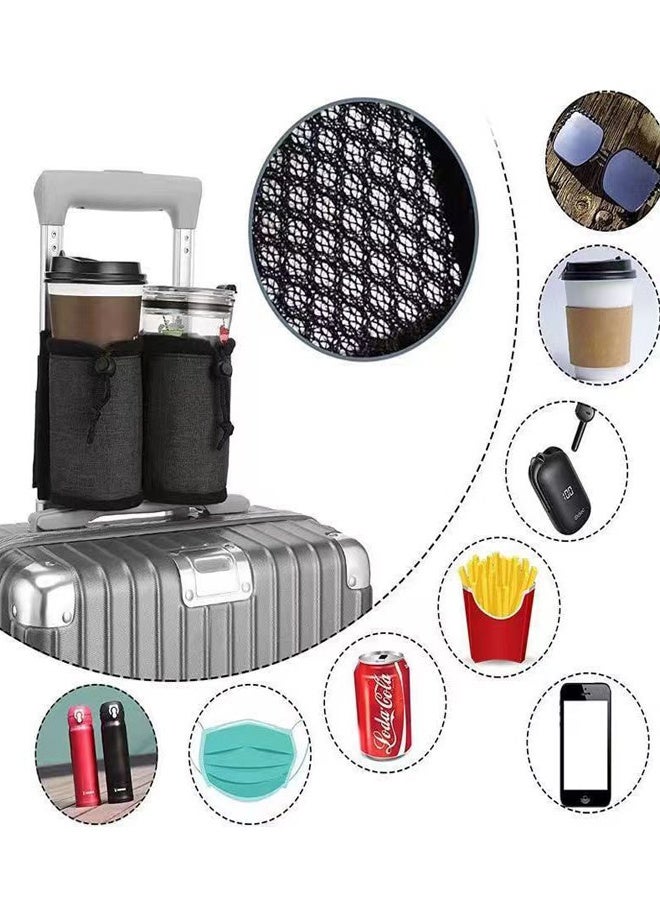 Luggage Cup Holder, Travel Gear, Drink Carrier Hold Two Coffee Mugs, Fits Roll On Suitcase Handles, Travel Accessories, Luggage Cup Holder for Suitcases, Travel Must Haves, Traveling Essentials  - Image 5