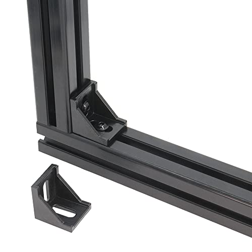 Zeberoxyz 10PCS 4040 Corner Bracket Black Right Angle with M6 Screws 4040Series 2 Hole Aluminum Brackets for Slot 8mm Aluminum Extrusion Profile Accessories (4040 Series Black with Nut) - Image 5