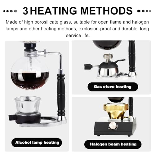 YUCHENGTECH Syphon Coffee Maker Tabletop Glass Siphon Pot Glass Technica Siphon Vacuum Coffee Maker(3 Cups(360ml)) - Image 5