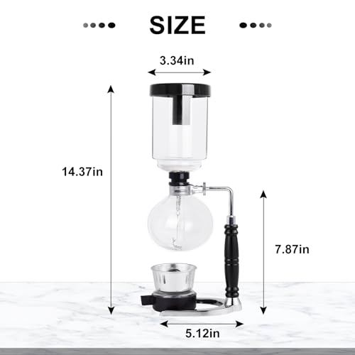 YUCHENGTECH Syphon Coffee Maker Tabletop Glass Siphon Pot Glass Technica Siphon Vacuum Coffee Maker(3 Cups(360ml)) - Image 3