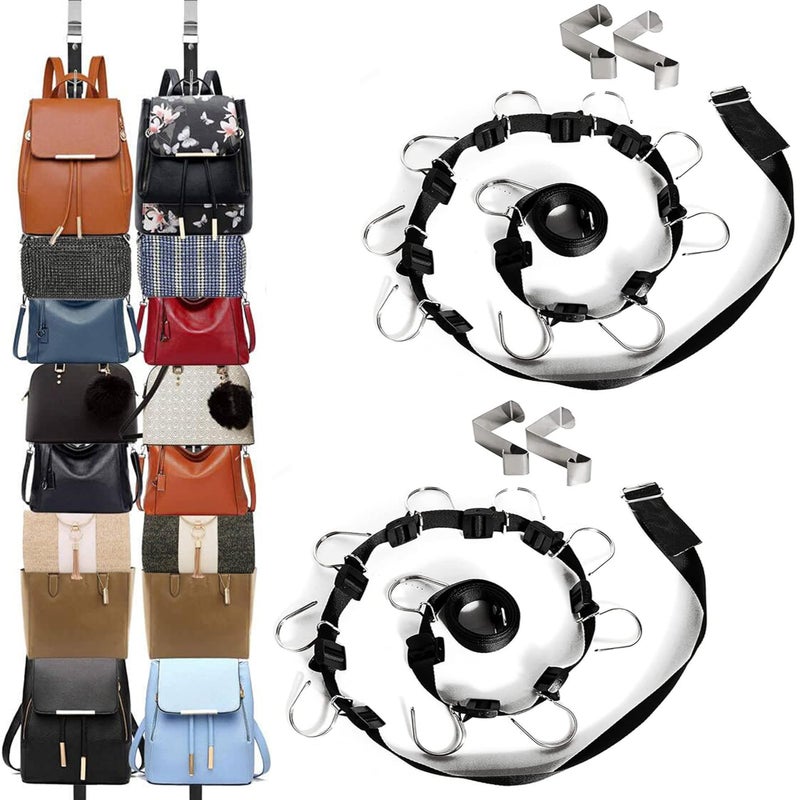 IZUS Bag-Organizer-Holder Purse Hanger - 20 Hooks for Closet and Door 2Pcs (Rack for Handbags/2 pcs Hold 20 Bags) - Image 1