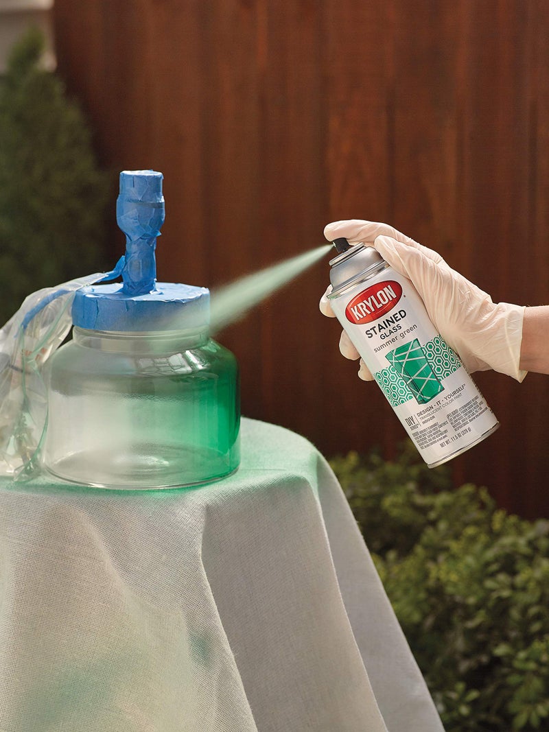 KRYLON طلاء زجاج ملون من كرايلون K09034000، 11.5 أونصة، برتقالي تانجرين - Image 2