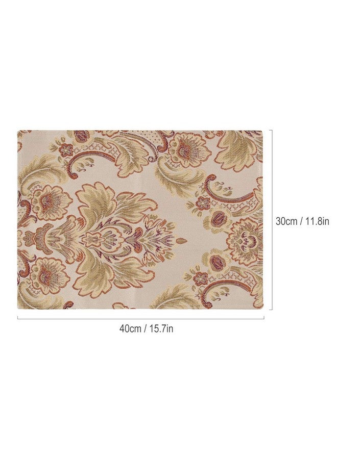 kilofly 6pc Elegant Floral Brocade Jacquard Table Placemats (11.8 x 15.7 in) - Image 2