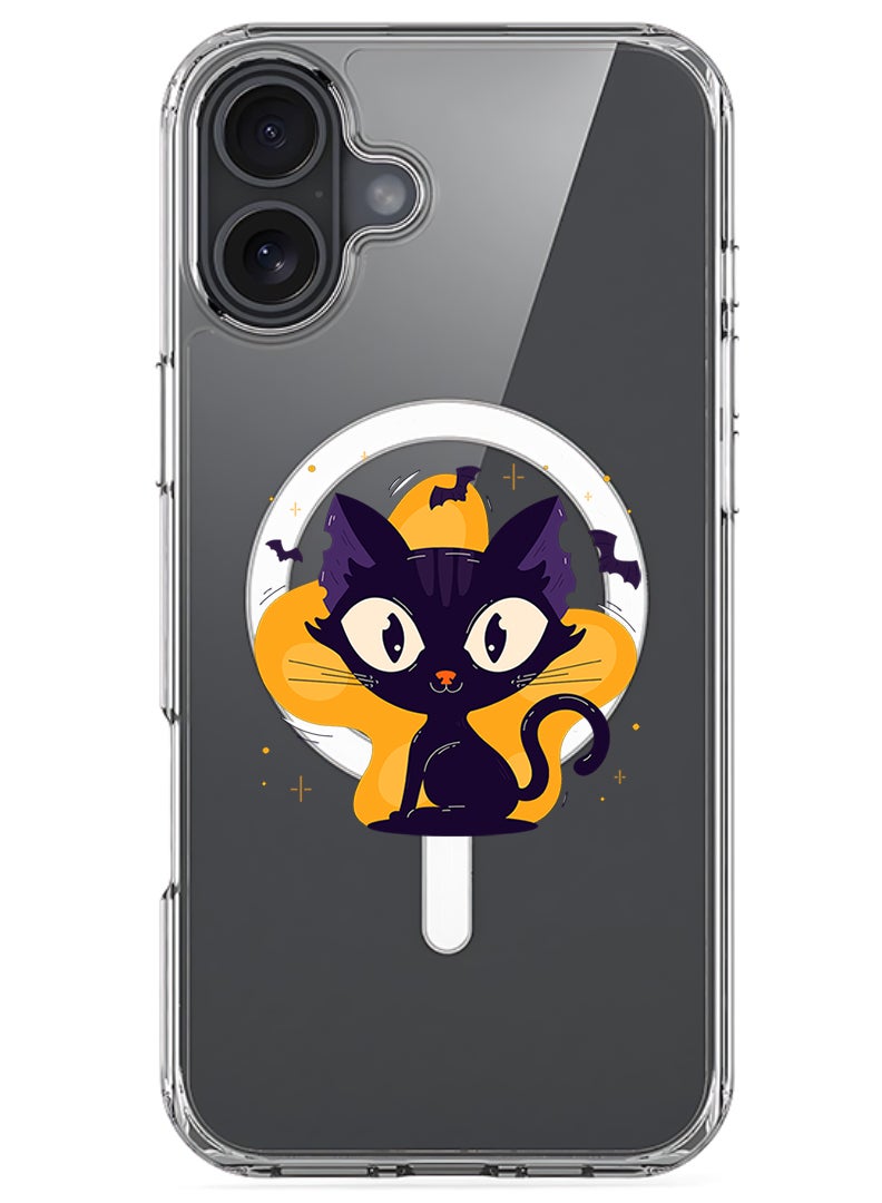 Theodor Magnetic Case for Apple iPhone 17 Compatible with MagSafe Wireless Charging, Shockproof Phone Bumper Cover - Black Cat Halloween - Image 1