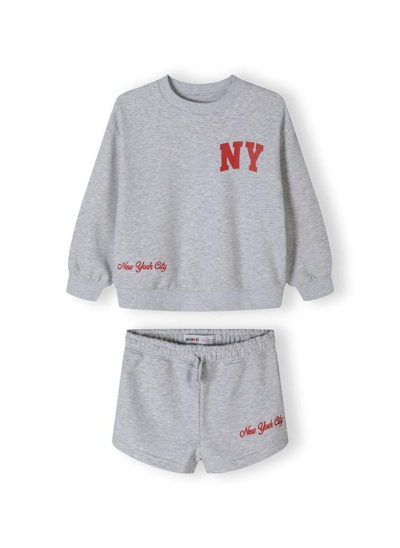 مينوتي طقم بناتي قطني بطبعة مميز يشمل بلوزة وشورت - Image 2