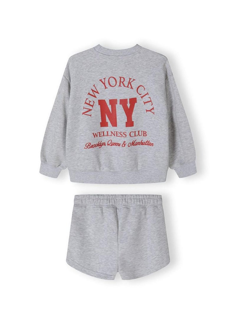 مينوتي طقم بناتي قطني بطبعة مميز يشمل بلوزة وشورت - Image 3