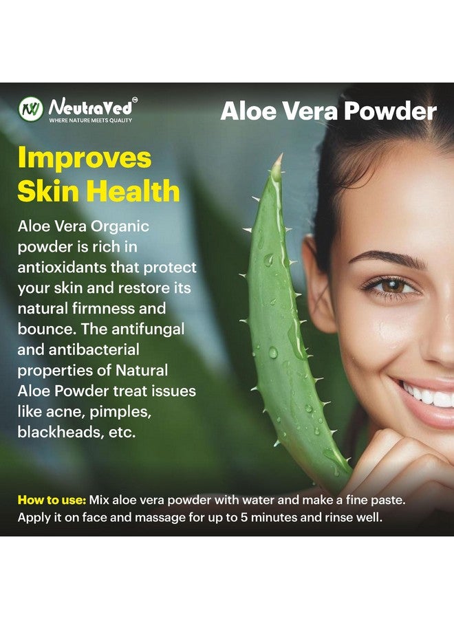 NeutraVed Organic Aloe Vera Powder For Hair Face And Skin 100% Pure And Natural 400G - Image 4