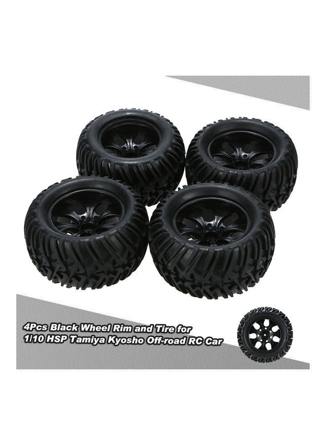 NIBEMINENT 4-Piece Wheel Rim And Tire Set For HSP 94111 94188 Monster Truck - Image 1