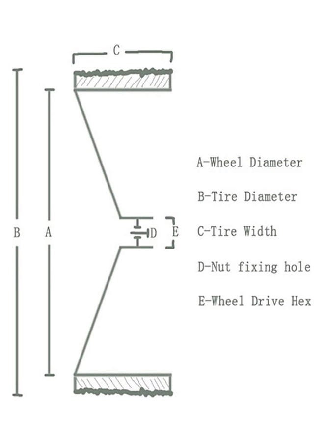 NIBEMINENT 4-Piece Wheel Rim And Tire Set For HSP 94111 94188 Monster Truck - Image 2