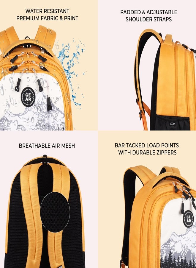 Gear Alpine 19"/39L Large Water Resistant School Bag/College Bag/Casual 4 Compartment Backpack/Daypack/Travel 4 Compartment Backpack/Kids Bag for Boys/Girls (Yellow-Black) - Image 5