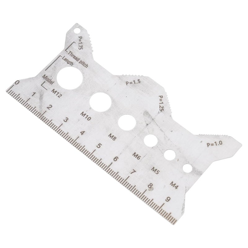 مقياس درجة الخيوط من الفولاذ المقاوم للصدأ مسطرة ذات وجهين 150x50x2مم للقياسات الصناعية - Image 1