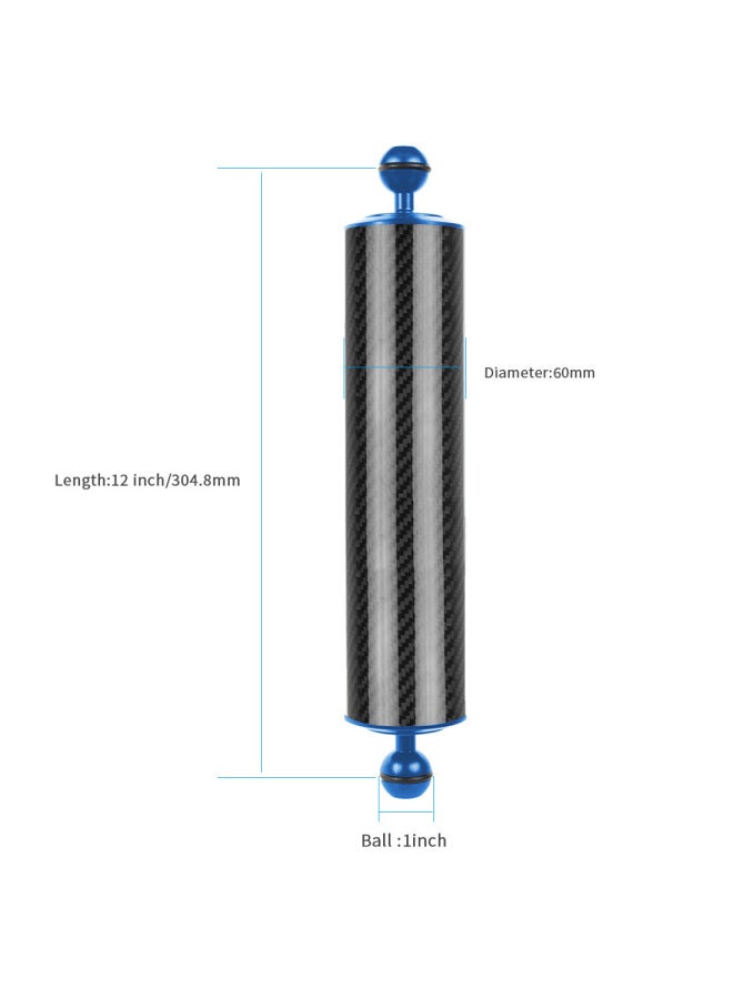 BGNing Upgraded Diving Double Ball Buoyancy Arm D60 Ultra Light Carbon Fiber Dual Handheld And Other Photography Accessories-Color:Blue 12 "Buoyancy 584g]  - Image 1