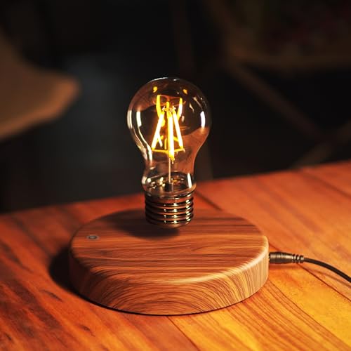 HCNT Levitating Bulb Lamp Magnetic Floating LED Light Desk Lamp Night Light Automatic Rotating Light for Unique Gifts Room Home Office Decoration - Image 3