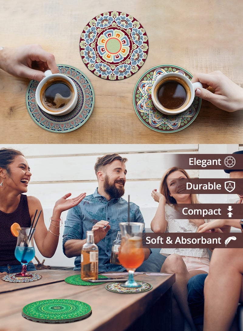 Hahamiya Diatomaceous Earth Coaster Set of Four - ‘Sweet Orange/Mousse/Nostalgia/Light Thoughts’ 20x20cm Natural Absorbent Coasters, Moisture-Resistant Tea Coasters Suitable for Coffee and Tea Cups - Image 3