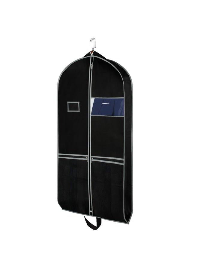 Zilink Breathable Garment Bags Suit Bags for Travel 43" Dress Suit Cover with 2 Large Mesh Pockets and a PVC Card Holder, Black - Image 1