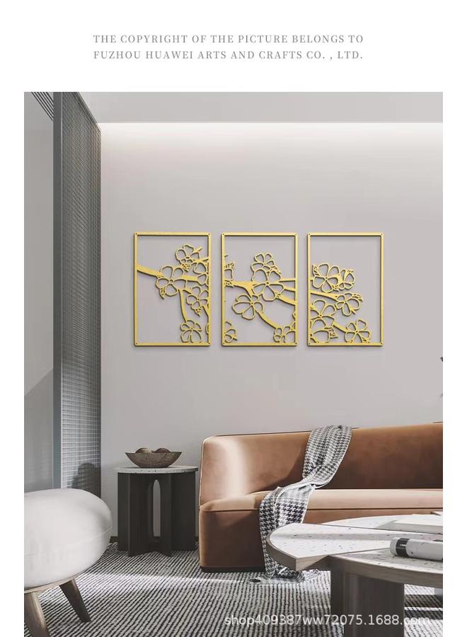 Bluejw Decorative Wall Stickers Window Showcase Line Laser Plum Blossom Woman Wrought Iron Metal Wall Stereoscopic Pendant - Image 4