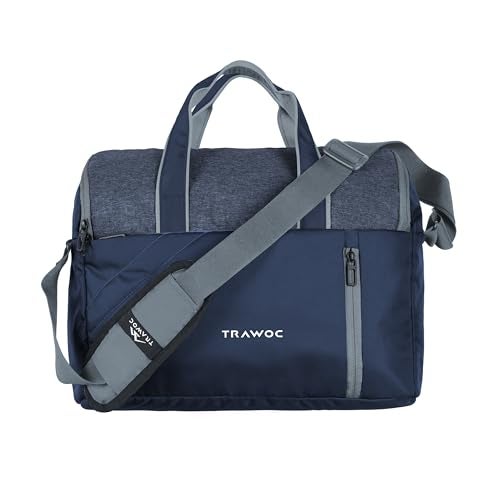 TRAWOC TMPB03 Messenger Shoulder Bag with 16-inch Laptop Compartment |16L Durable Office and College Bag |Water-resistant Business Handbag |3-Year Warranty |Navy Blue - Image 1